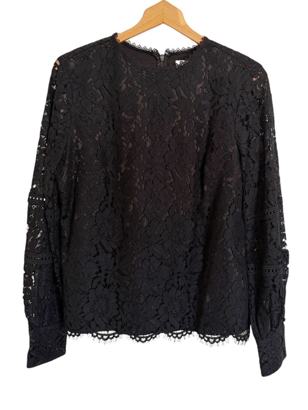 Rachel Parcell Black Lace Long Sleeve Dark Romantic Blouse size L